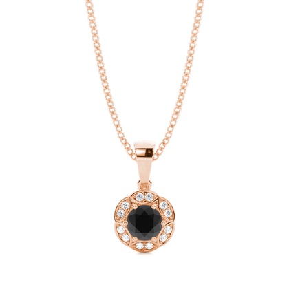 Prong Setting Black Diamond Halo Pendent