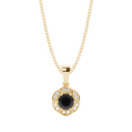 Prong Setting Black Diamond Halo Pendent
