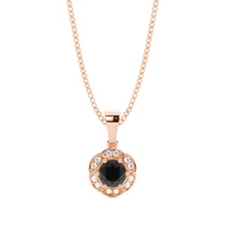 Prong Setting Black Diamond Halo Pendent
