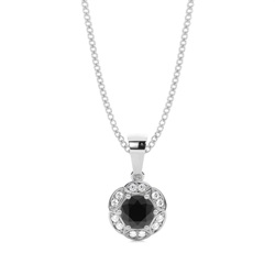 Prong Setting Black Diamond Halo Pendent