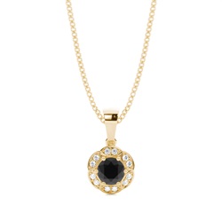 Prong Setting Black Diamond Halo Pendent