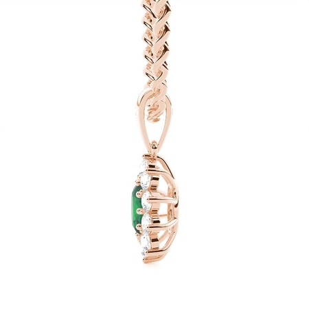 Zinkeneinstellung Halo Smaragd Anhänger