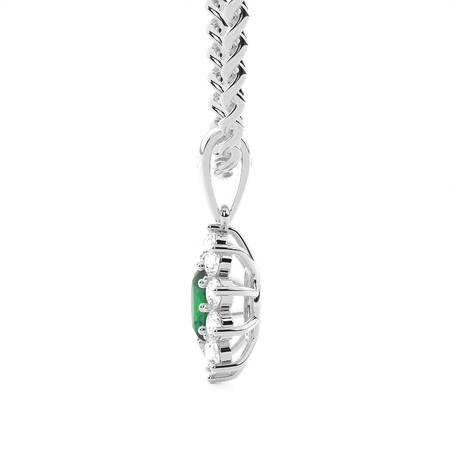 Zinkeneinstellung Halo Smaragd Anhänger