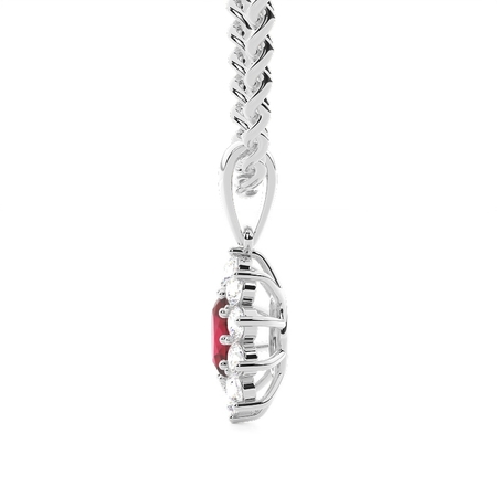 Zinkeneinstellung Halo Ruby Anhänger