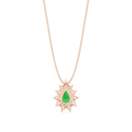 Zinkeneinstellung Halo Smaragd Anhänger