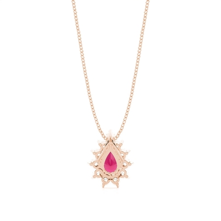 Zinkeneinstellung Halo Ruby Anhänger