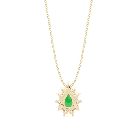 Zinkeneinstellung Halo Smaragd Anhänger