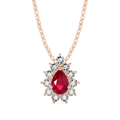 Rose Gold Diamond Pendants Gemstones