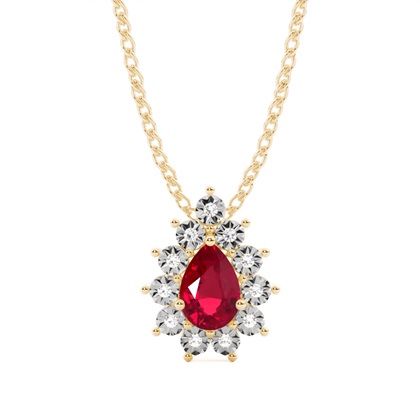 Yellow Gold Diamond Pendants Gemstones