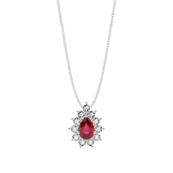 Zinkeneinstellung Halo Ruby Anhänger