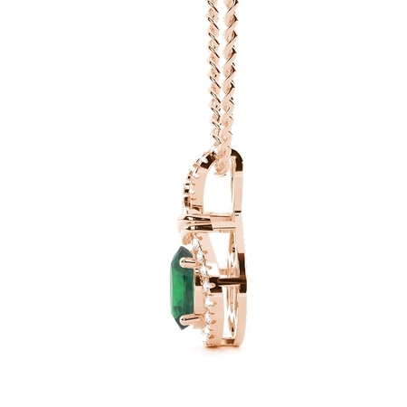 Zinkeneinstellung Halo Smaragd Anhänger