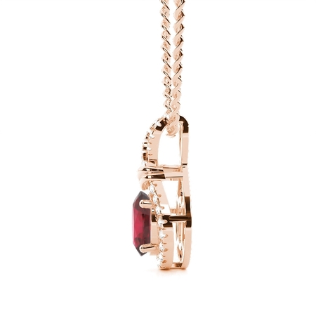 Zinkeneinstellung Halo Ruby Anhänger