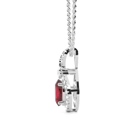 Zinkeneinstellung Halo Ruby Anhänger