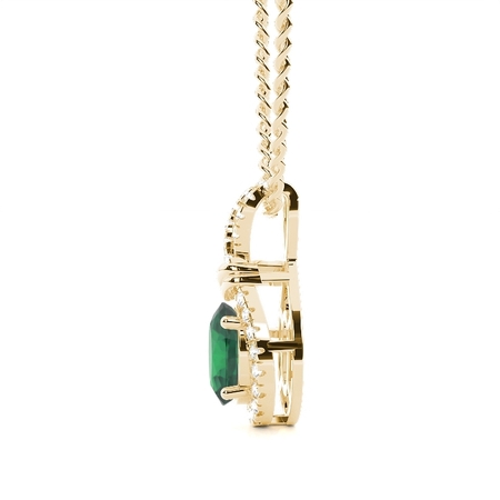 Zinkeneinstellung Halo Smaragd Anhänger