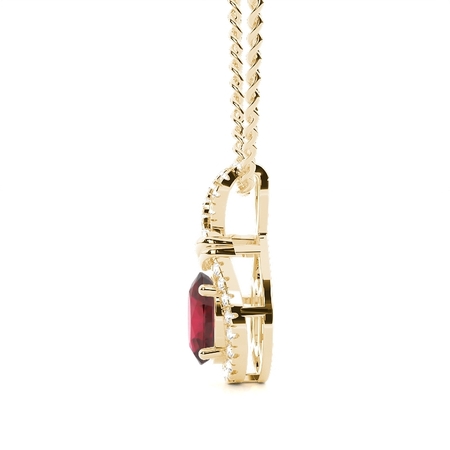 Zinkeneinstellung Halo Ruby Anhänger