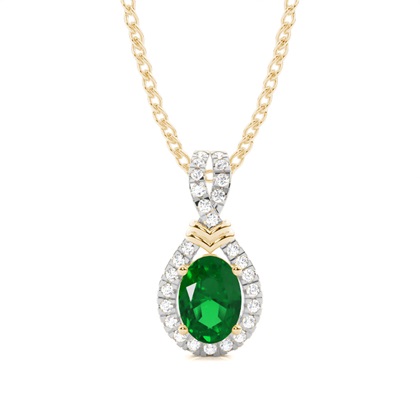 Yellow Gold Gemstone Diamond Pendants