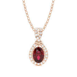 Prong Setting Halo Ruby Pendant