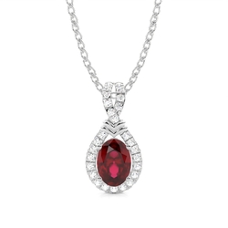 Prong Setting Halo Ruby Pendant