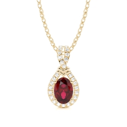 Prong Setting Halo Ruby Pendant