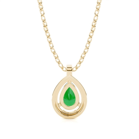 Zinkeneinstellung Halo Smaragd Anhänger