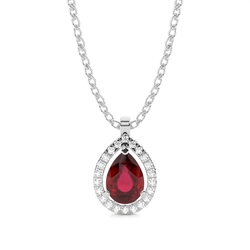 Prong Setting Halo Ruby Pendant