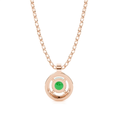 Zinkeneinstellung Halo Smaragd Anhänger