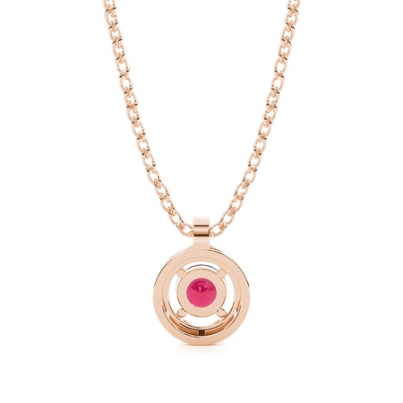 Zinkeneinstellung Halo Ruby Anhänger