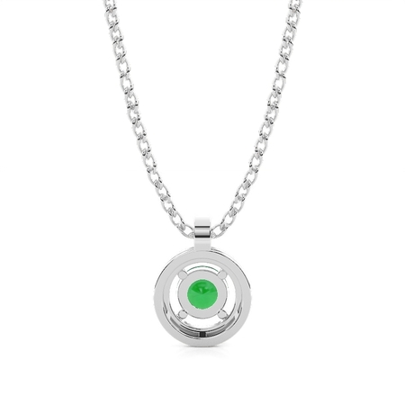 Zinkeneinstellung Halo Smaragd Anhänger