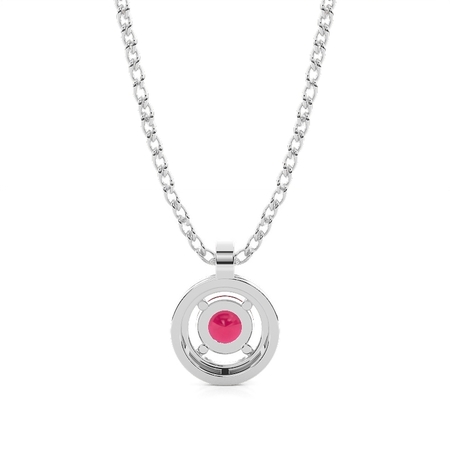 Zinkeneinstellung Halo Ruby Anhänger