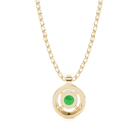 Zinkeneinstellung Halo Smaragd Anhänger