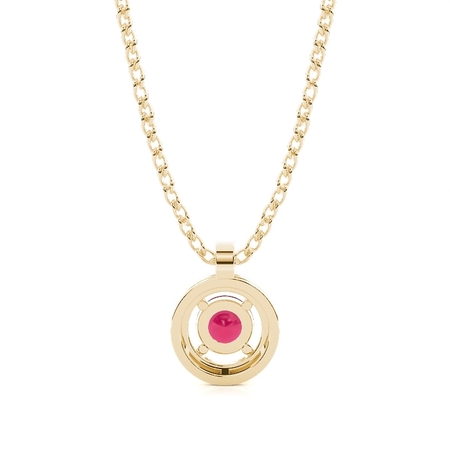 Zinkeneinstellung Halo Ruby Anhänger