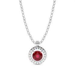 Prong Setting Halo Ruby Pendant