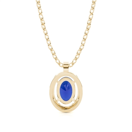 Micro Prong Einstellung Halo Blue Sapphire Anhänger