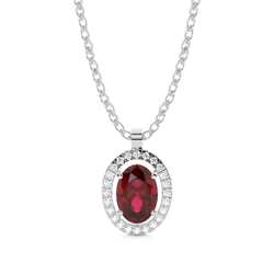 Micro Prong Setting Halo Ruby Pendant