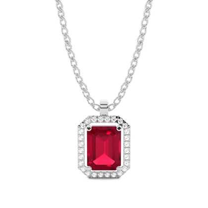 Prong Setting Halo Ruby Pendant