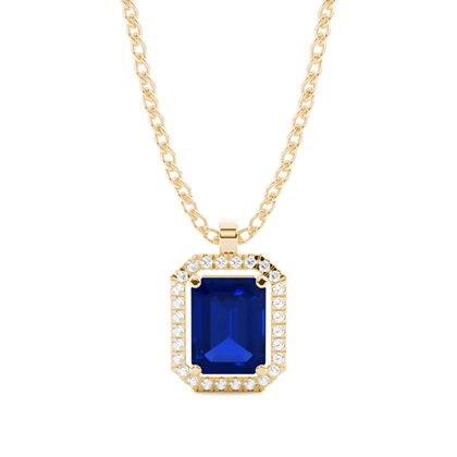 Yellow Gold Gemstone Diamond Pendants