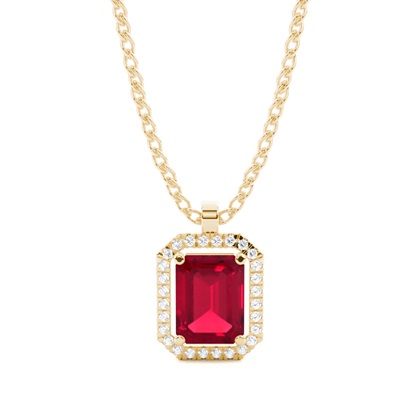 Prong Setting Halo Ruby Pendant