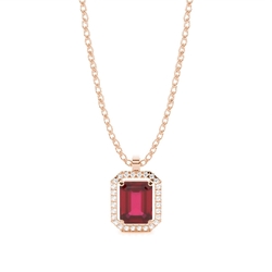 Prong Setting Halo Ruby Pendant