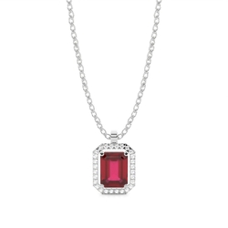 Zinkeneinstellung Halo Ruby Anhänger