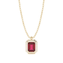 Prong Setting Halo Ruby Pendant
