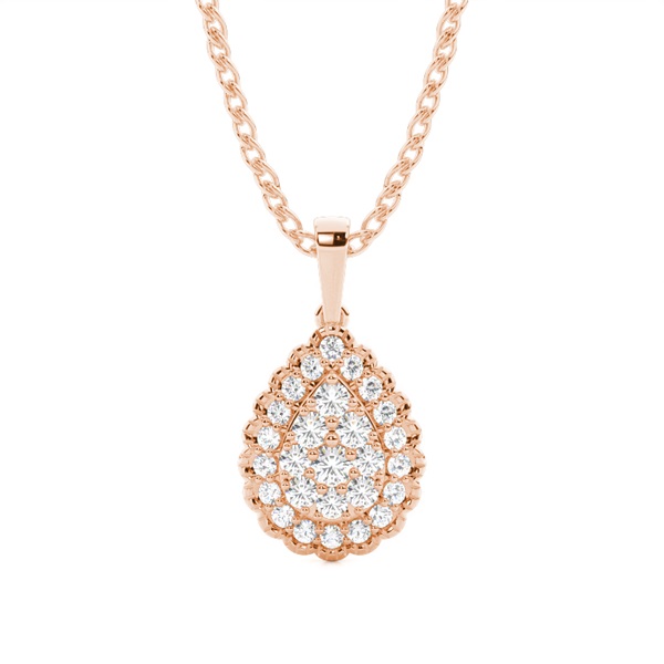 Shared Prong Setting Round Diamond Cluster Pendant