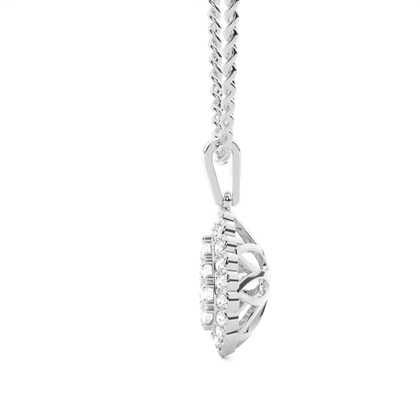 Shared Prong Setting Round Diamond Cluster Pendant
