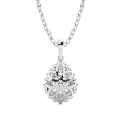 Shared Prong Setting Round Diamond Cluster Anhänger
