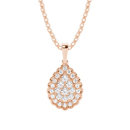 Rose Gold Cluster Diamond Pendants