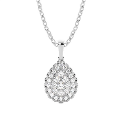 Shared Prong Setting Round Diamond Cluster Pendant
