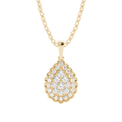 Yellow Gold Cluster Diamond Pendants
