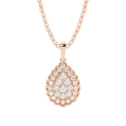 Shared Prong Setting Round Diamond Cluster Pendant