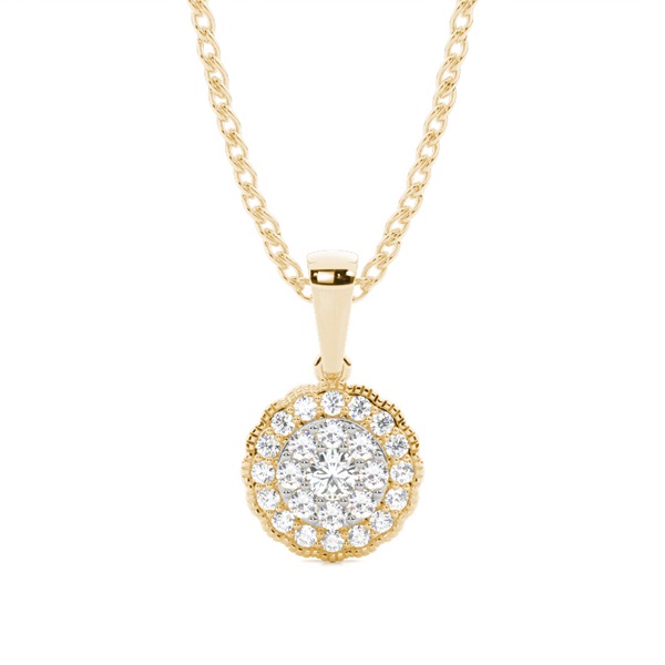 Shared Prong Setting Round Diamond Cluster Pendant