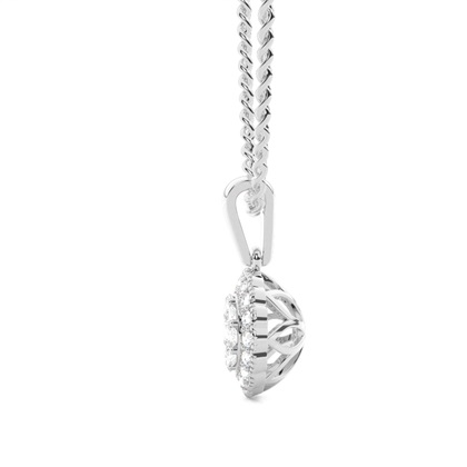 Shared Prong Setting Round Diamond Cluster Pendant