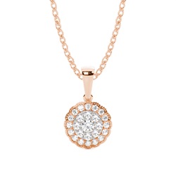 Shared Prong Setting Round Diamond Cluster Anhänger